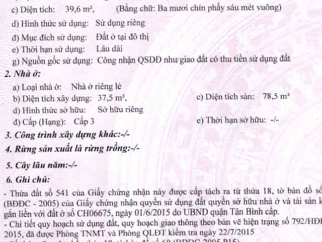 Bán nhà đường Hoàng Bật Đạt quận Tân Bình
