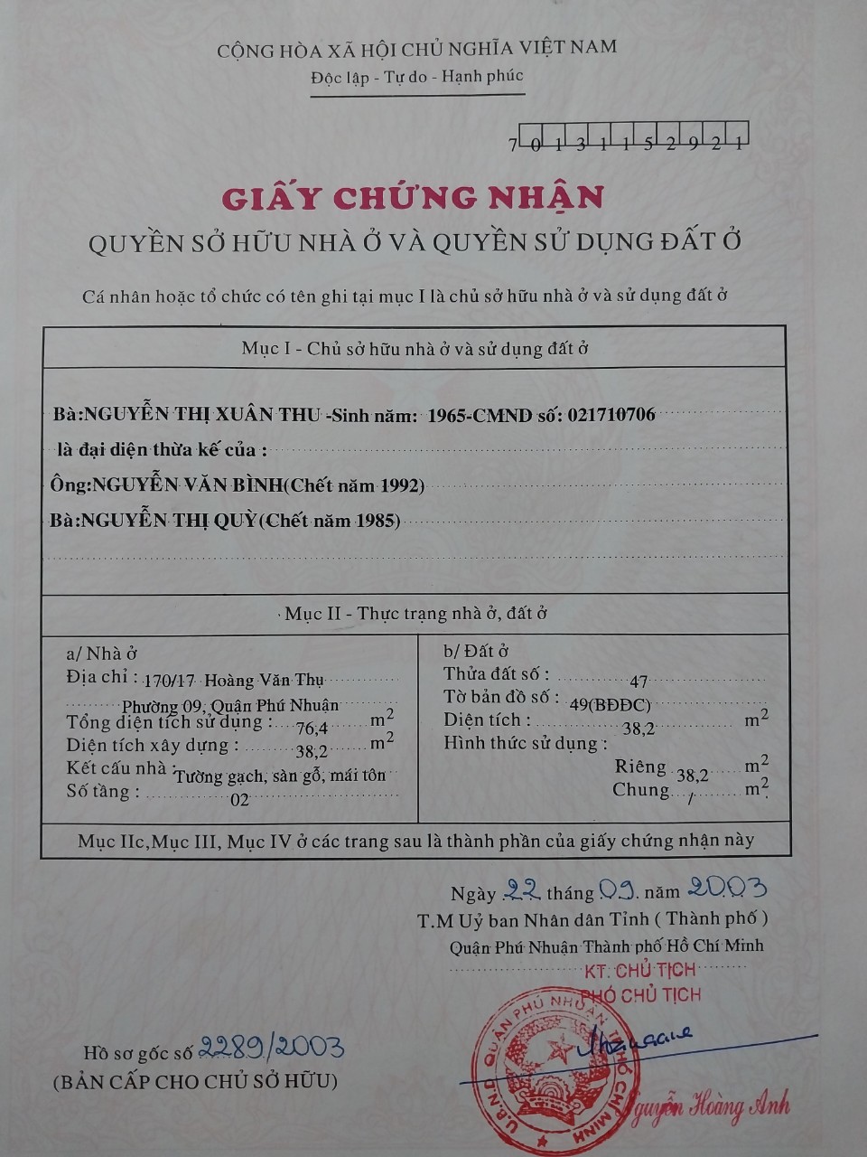 Bán nhà đường Hoàng Văn Thụ quận Phú Nhuận