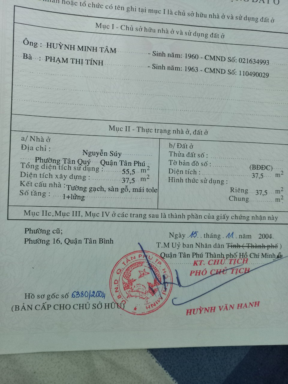 Bán nhà đường Nguyễn Súy, phường Tân Quý, quận Tân Phú