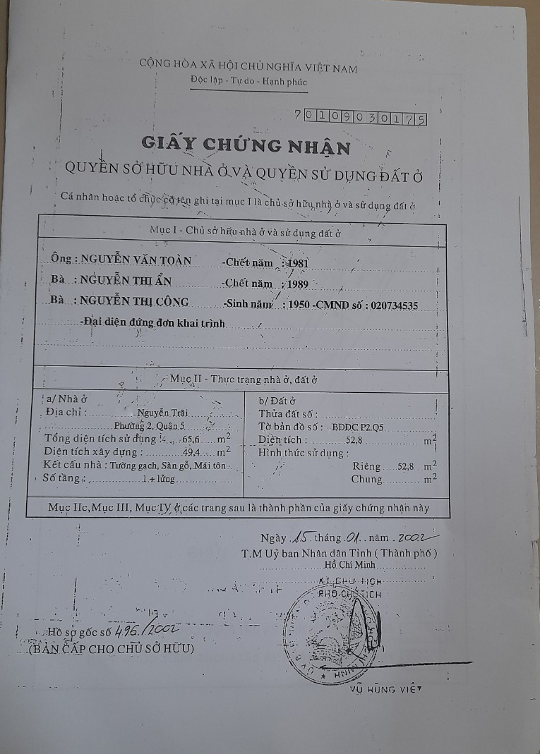Bán nhà đường Nguyễn Trãi Quận 5
