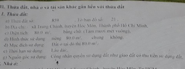 Bán nhà đường Nhà Vuông huyện Hóc Môn