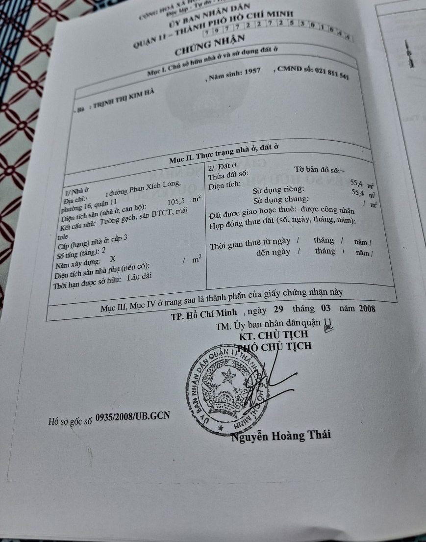 Bán nhà đường Phan Xích Long, phường 16, Quận 11