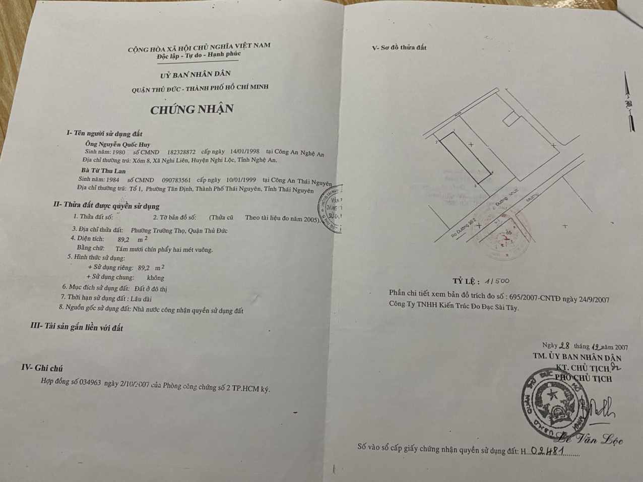 Bán nhà đường số 2 Thành phố Thủ Đức