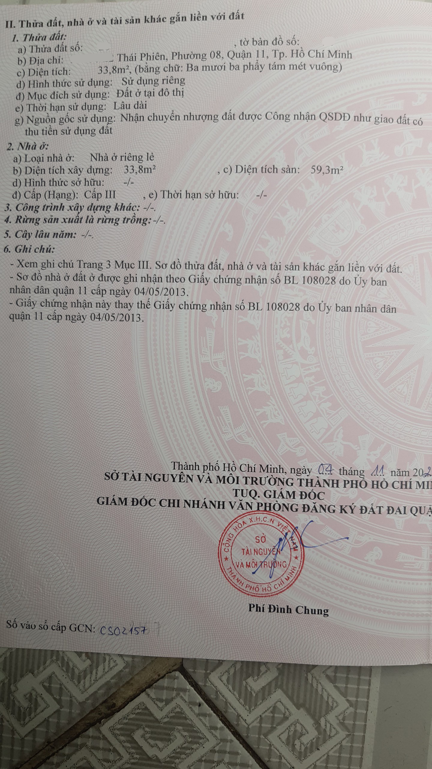 Bán nhà đường Thái Phiên Quận 11