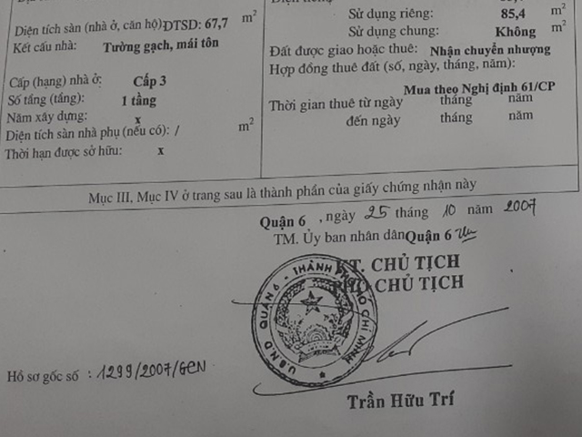 Bán nhà đường Trần Văn Kiểu Quận 6