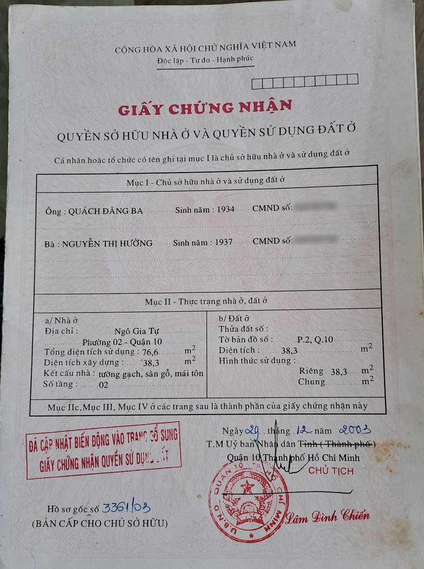 Bán nhà đường Ngô Gia Tự Quận 10