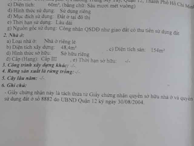 Bán nhà Quốc Lộ 22 Quận 12