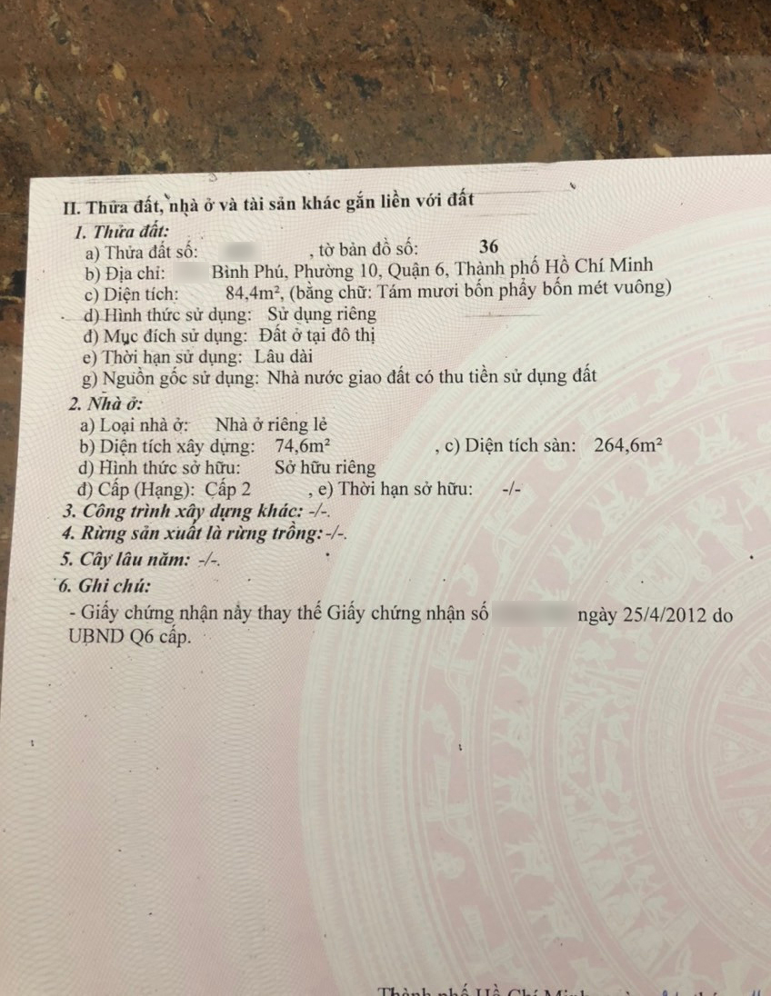 Bán nhà đường Bình Phú Quận 6