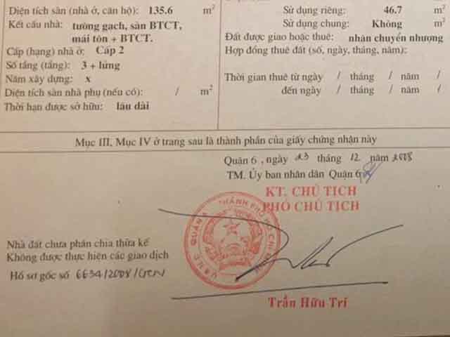 Bán nhà đường Gia Phú Quận 6