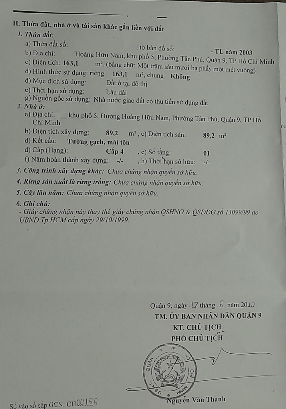 Bán nhà đường Hoàng Hữu Nam Thành phố Thủ Đức