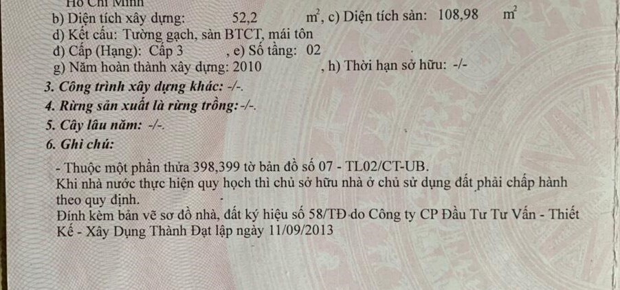 Bán nhà đường số 11 quận Bình Tân