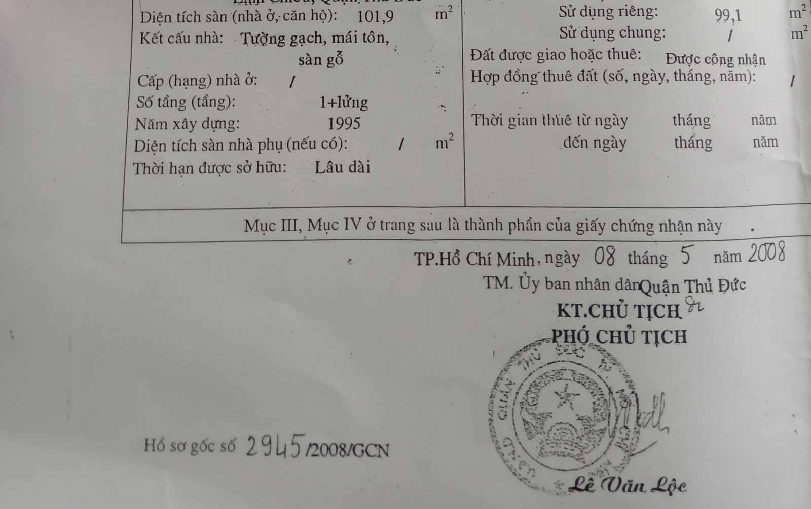 Bán nhà đường số 19 Thành phố Thủ Đức