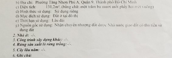 Bán nhà đường số 494 Thành phố Thủ Đức
