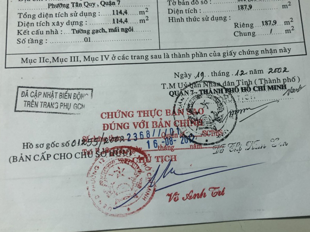 Bán nhà đường số 69 Quận 7