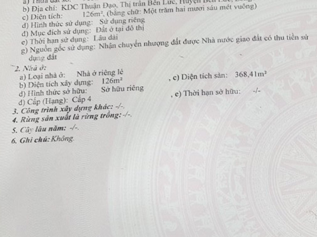 Bán nhà khu dân cư Thuận Đạo tỉnh Long An