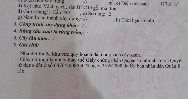 Bán nhà đường số 8 Quận 8