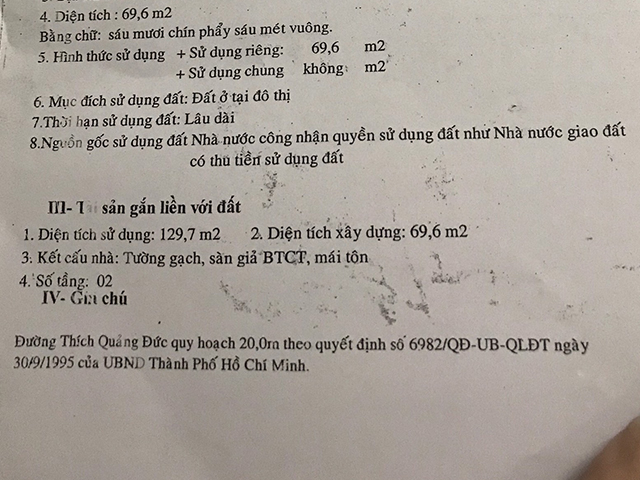 Bán nhà đường Thích Quảng Đức quận Phú Nhuận