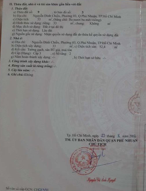 Bán nhà đường Nguyễn Đình Chiểu quận Phú Nhuận