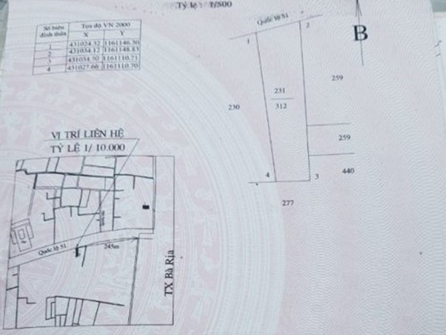 Bán đất xã Tân Hải tỉnh Bà Rịa Vũng Tàu