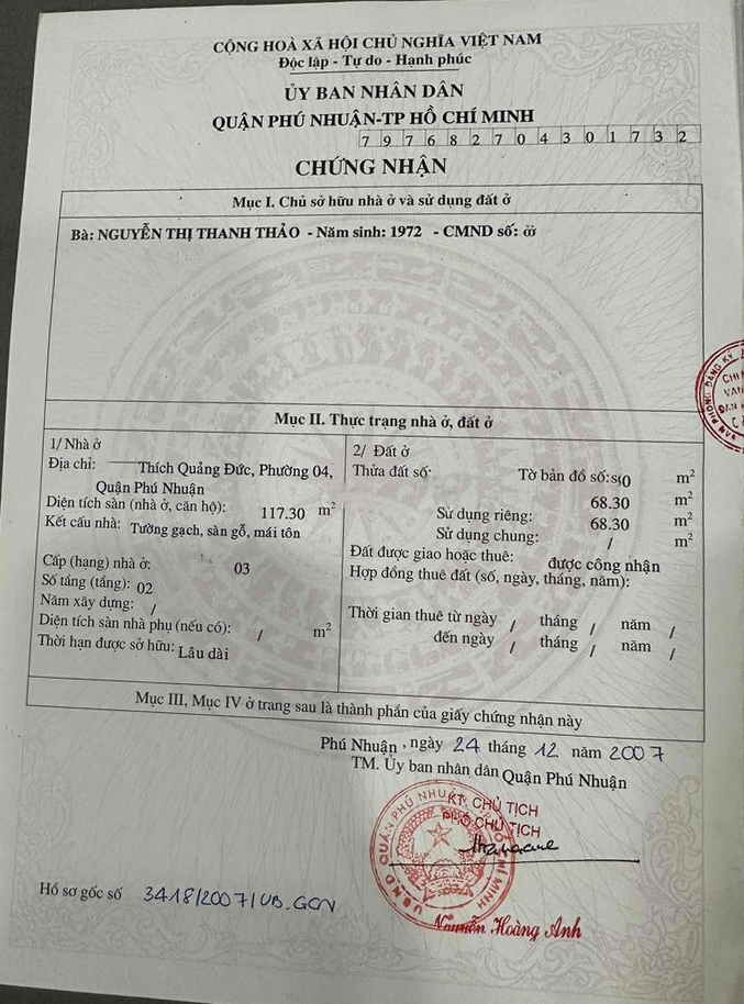 Bán nhà đường Thích Quảng Đức, phường 5, quận Phú Nhuận