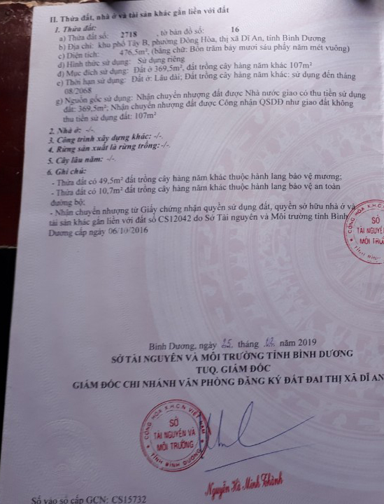 Bán nhà phường Đông Hòa, Thành phố Dĩ An, tỉnh Bình Dương