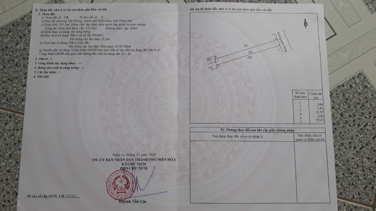 Bán nhà phường Tân Phong tỉnh Đồng Nai