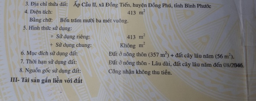 Bán nhà xã Đồng Tiến tỉnh Bình Phước