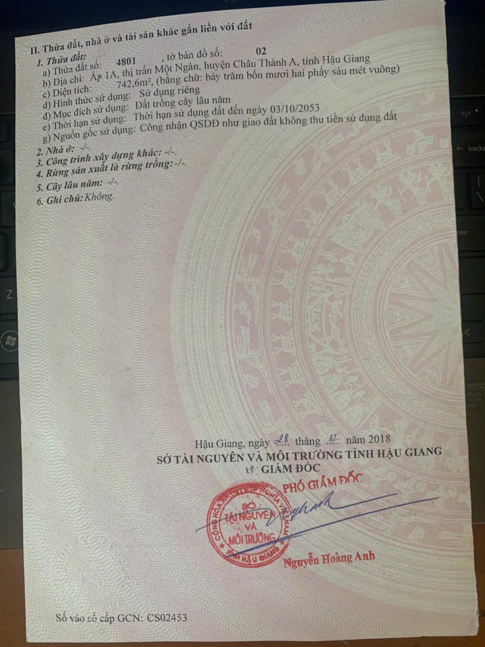 Bán nhà Thị trấn Một Ngàn tỉnh Hậu Giang