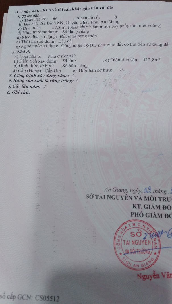 Bán nhà xã Bình Mỹ tỉnh An Giang