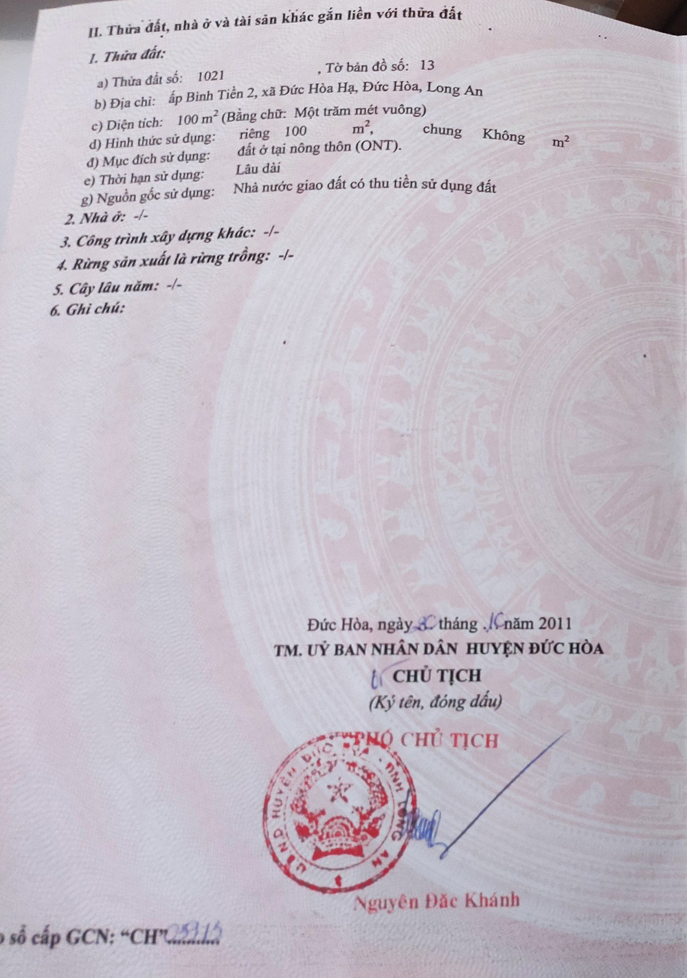 Bán nhà xã Đức Hòa Hạ tỉnh Long An