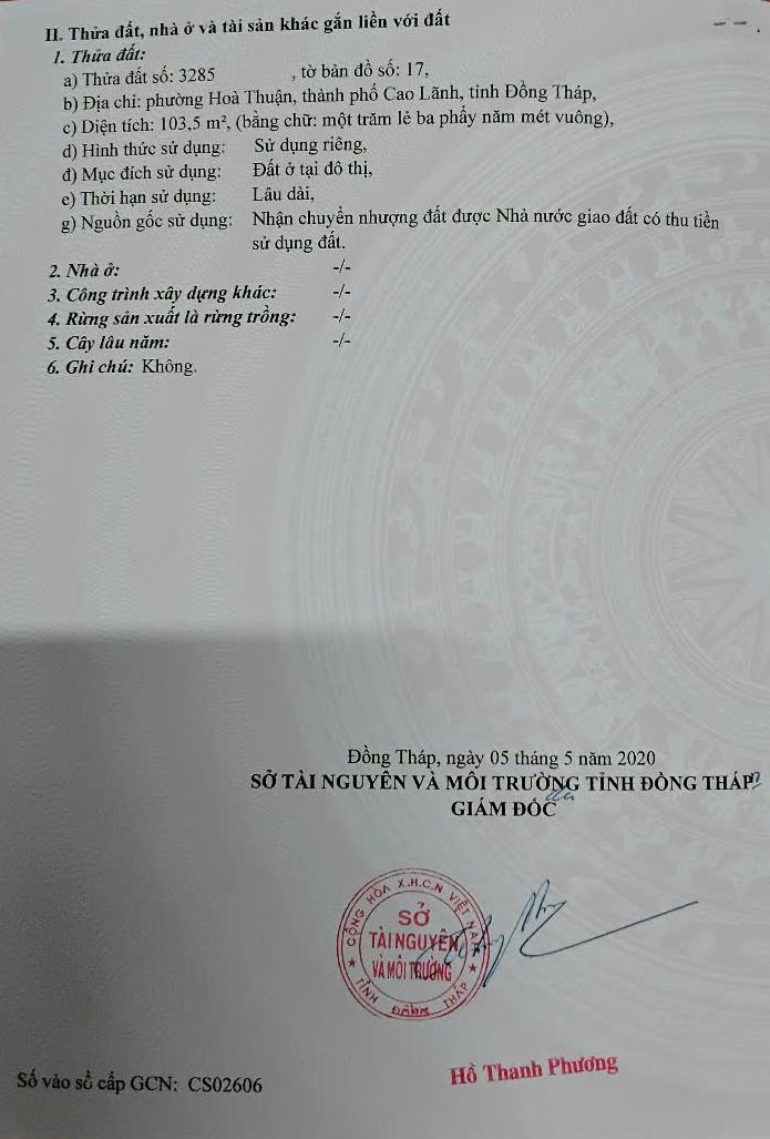 Bán nhà đường Võ Văn Trị, phường Hòa Thuận, Thành phố Cao Lãnh, tỉnh Đồng Tháp