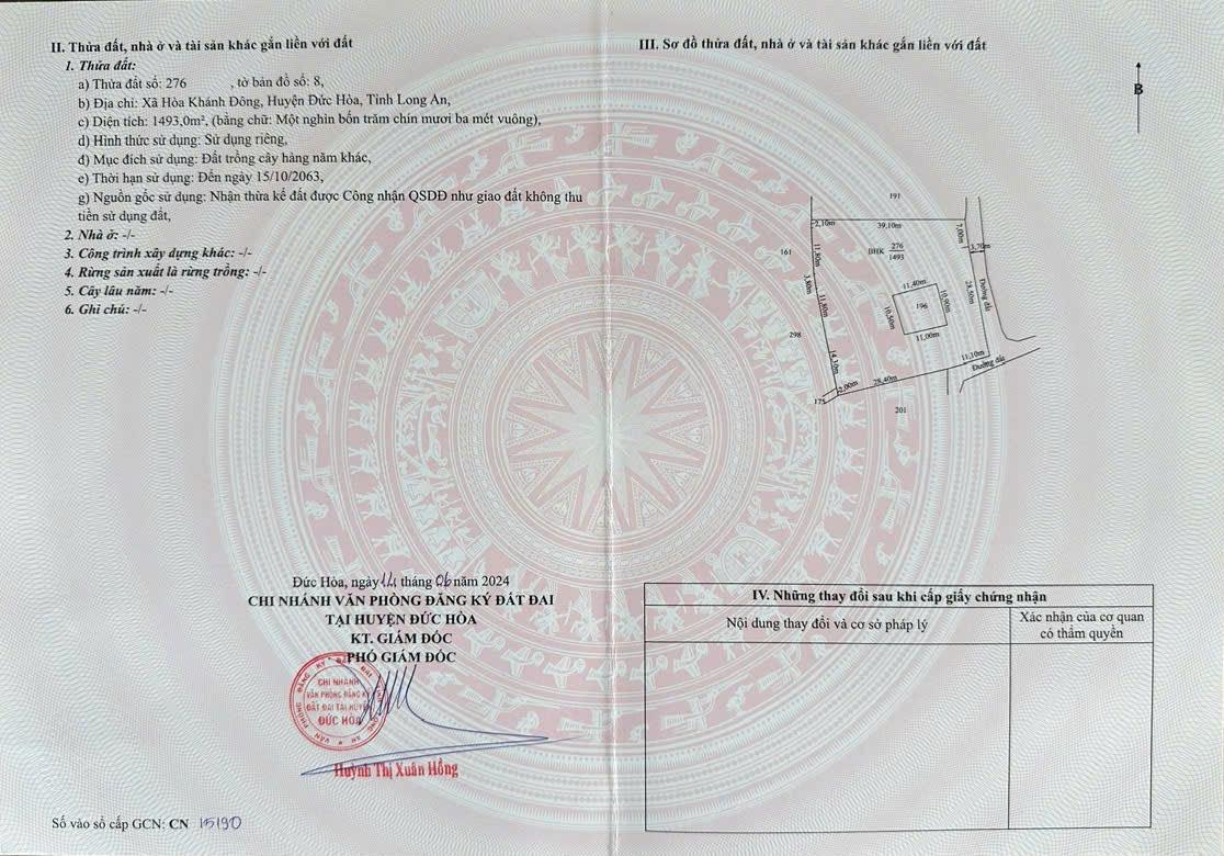Bán nhà xã Hòa Khánh Đông tỉnh Long An