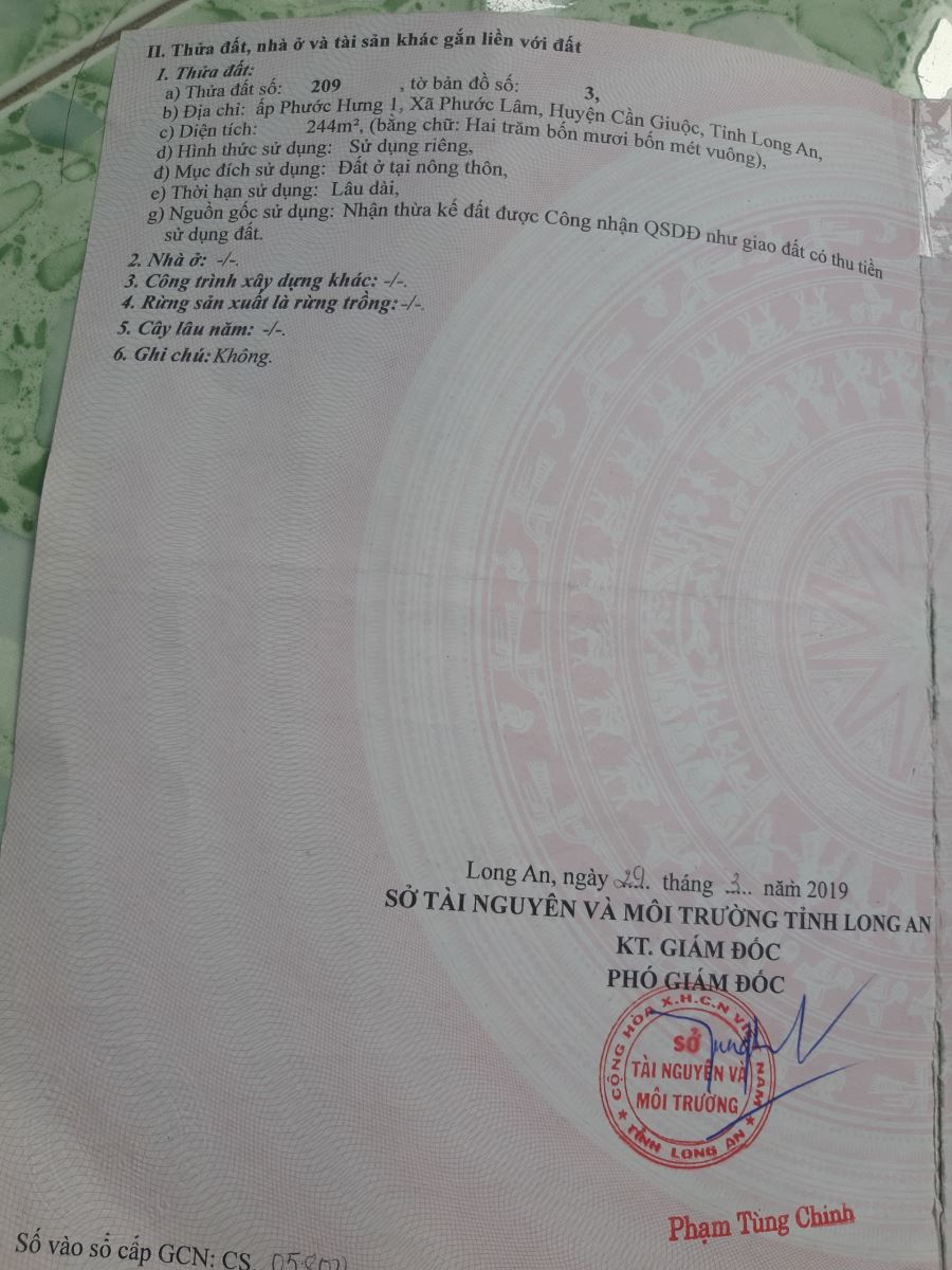 Bán nhà xã Phước Lâm tỉnh Long An