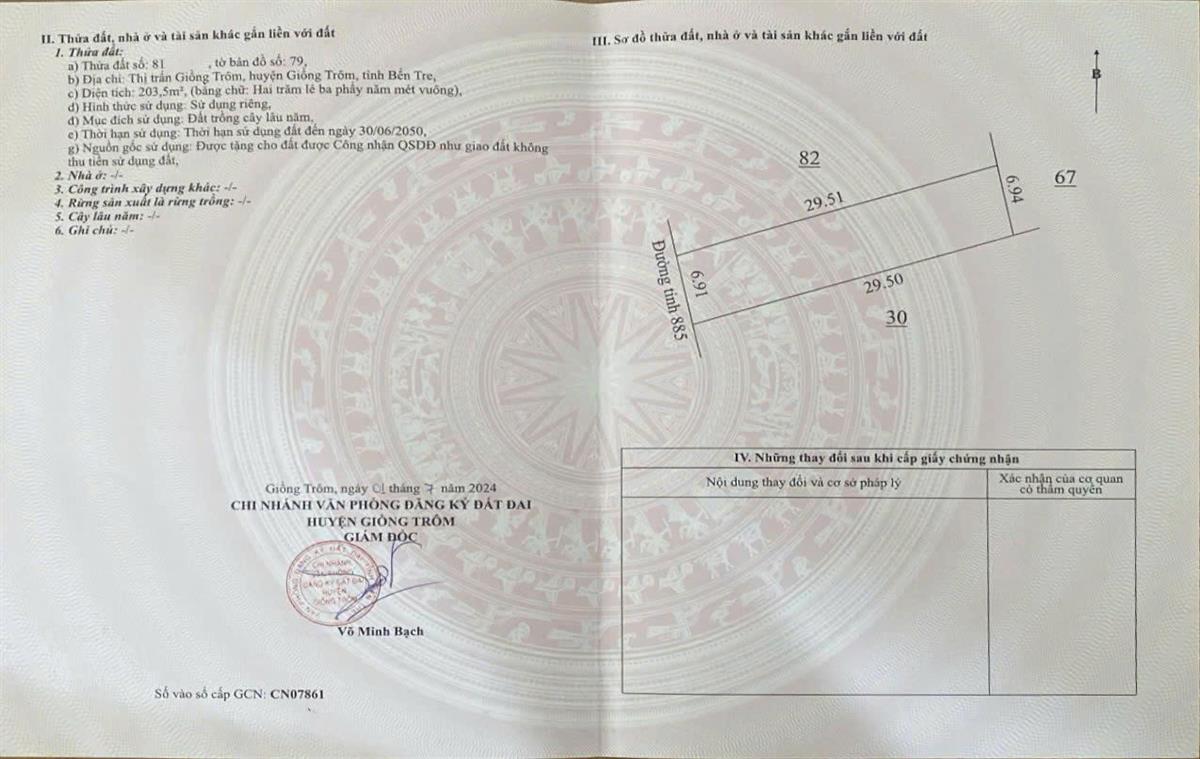 Bán đất Thị trấn Giồng Trôm tỉnh Bến Tre