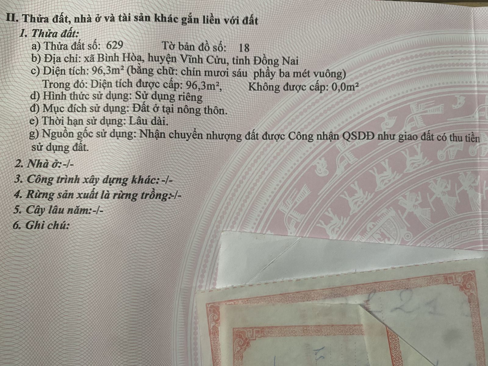 Bán nhà xã Vĩnh Hòa tỉnh Đồng Nai