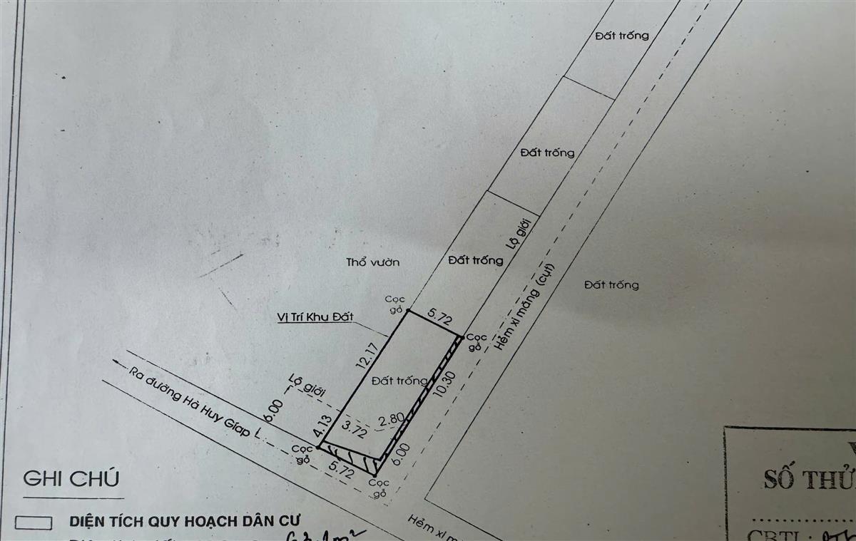 Cho thuê đất đường Thạnh Lộc 26 Quận 12