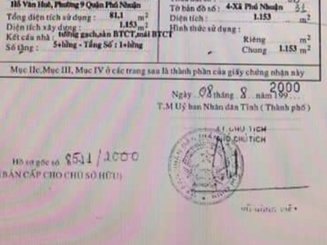 Bán căn hộ chung cư 43 Hồ Văn Huê quận Phú Nhuận